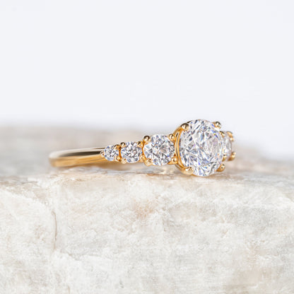 2 CT Round Three Stones Lab Grown Diamond Engagement Ring