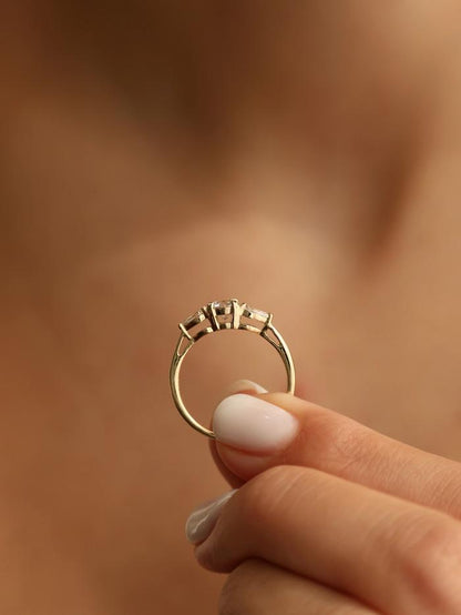 Marquise Cut Cluster Styled Lab Grown Diamond Engagement Ring