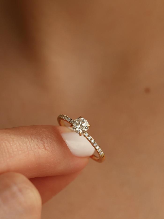 Marquise Cut Cluster Styled Lab Grown Diamond Engagement Ring