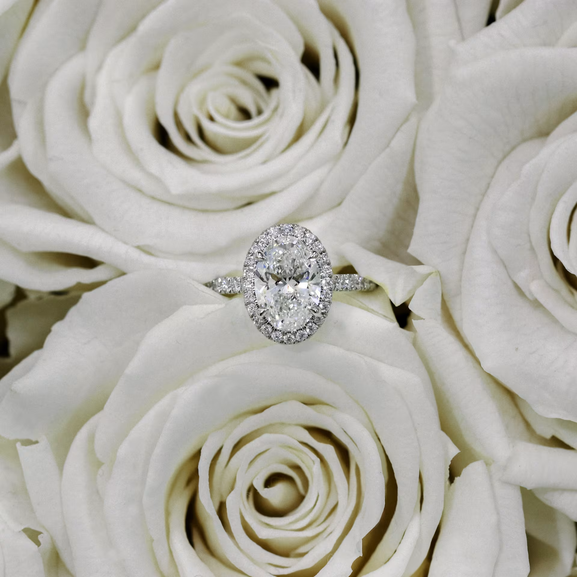 Marquise Cut Cluster Styled Lab Grown Diamond Engagement Ring