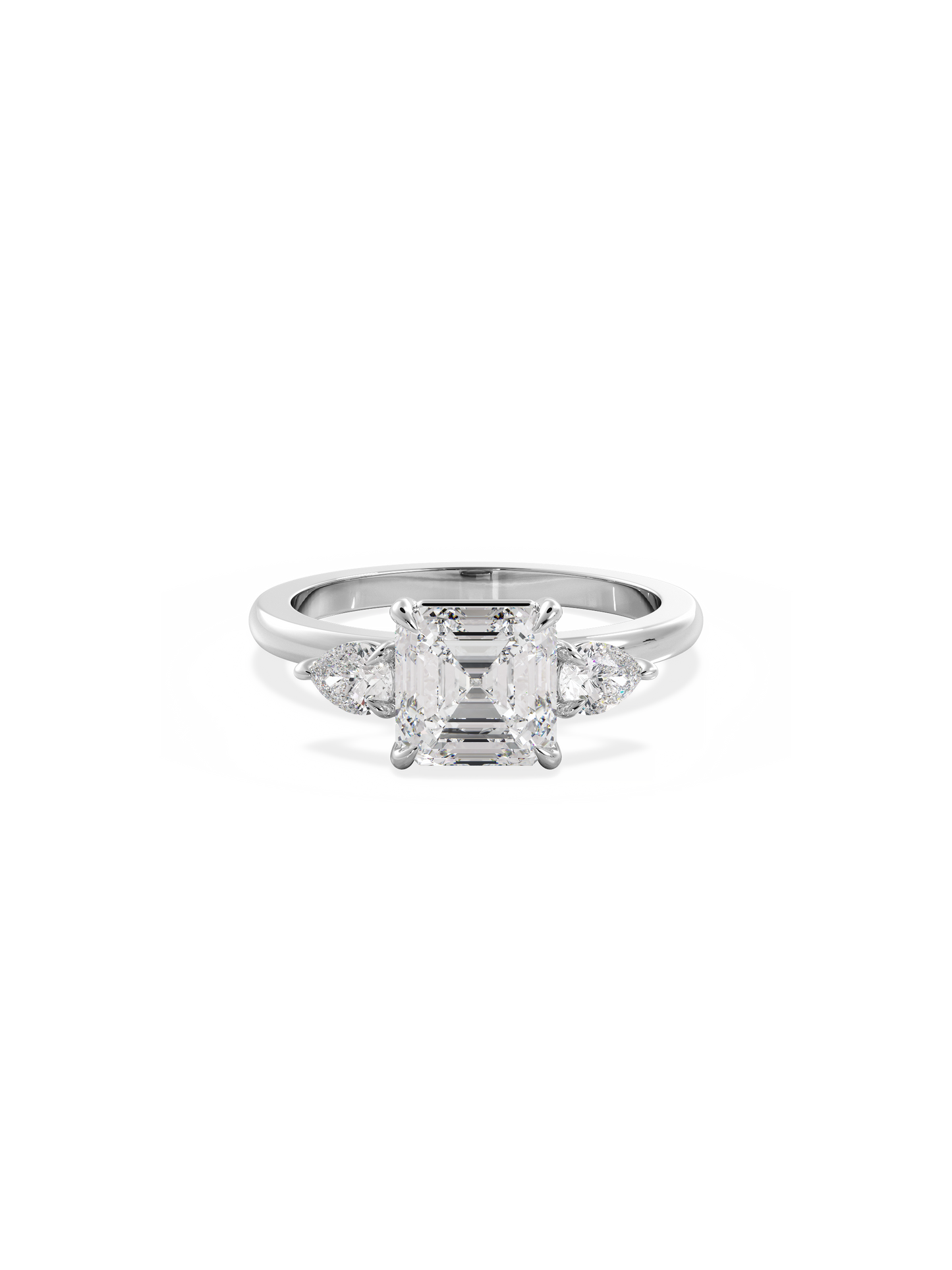 2 CT Round Three Stones Lab Grown Diamond Engagement Ring