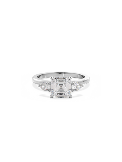 2 CT Round Three Stones Lab Grown Diamond Engagement Ring