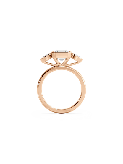 2 CT Round Three Stones Lab Grown Diamond Engagement Ring