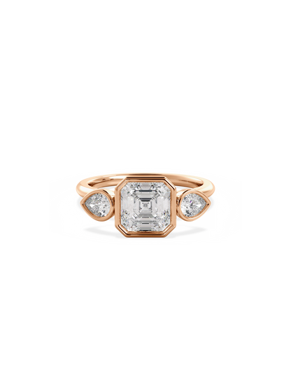 2 CT Round Three Stones Lab Grown Diamond Engagement Ring