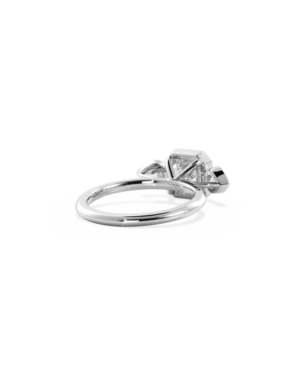 2 CT Round Three Stones Lab Grown Diamond Engagement Ring
