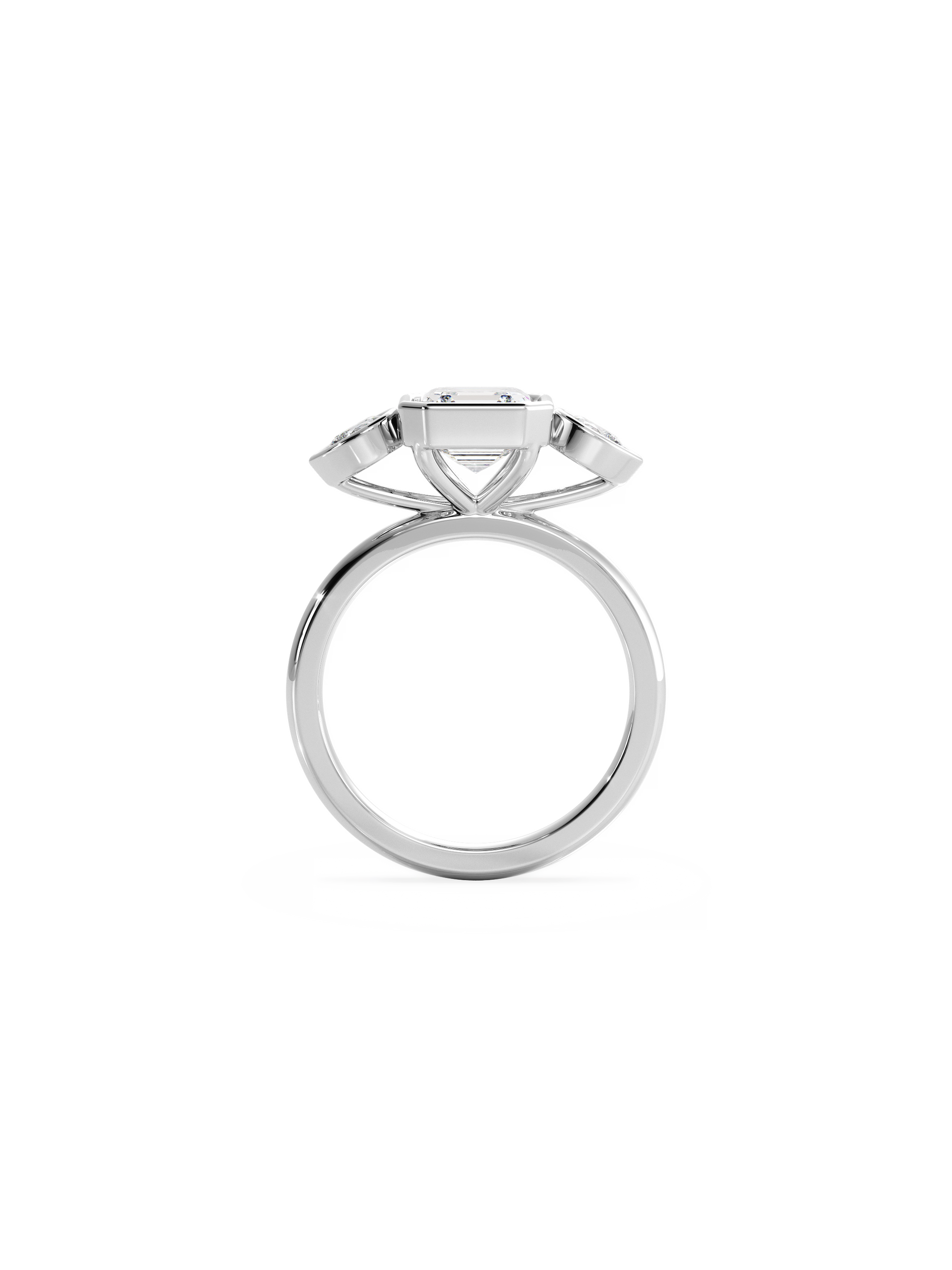 2 CT Round Three Stones Lab Grown Diamond Engagement Ring