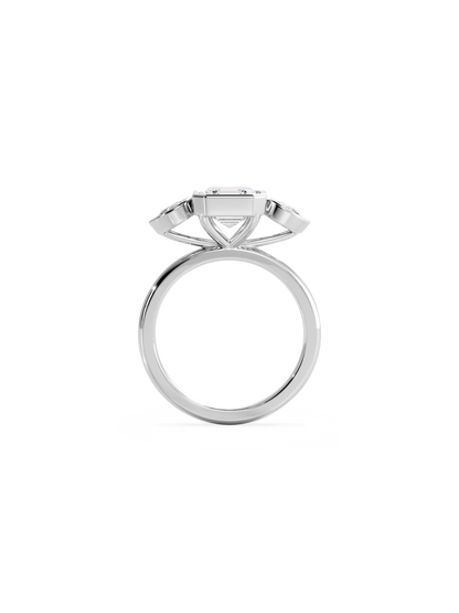 2 CT Round Three Stones Lab Grown Diamond Engagement Ring