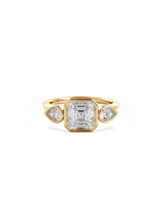 2 CT Round Three Stones Lab Grown Diamond Engagement Ring