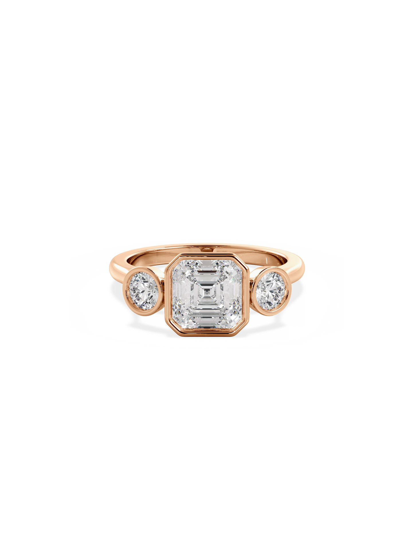 2 CT Round Three Stones Lab Grown Diamond Engagement Ring