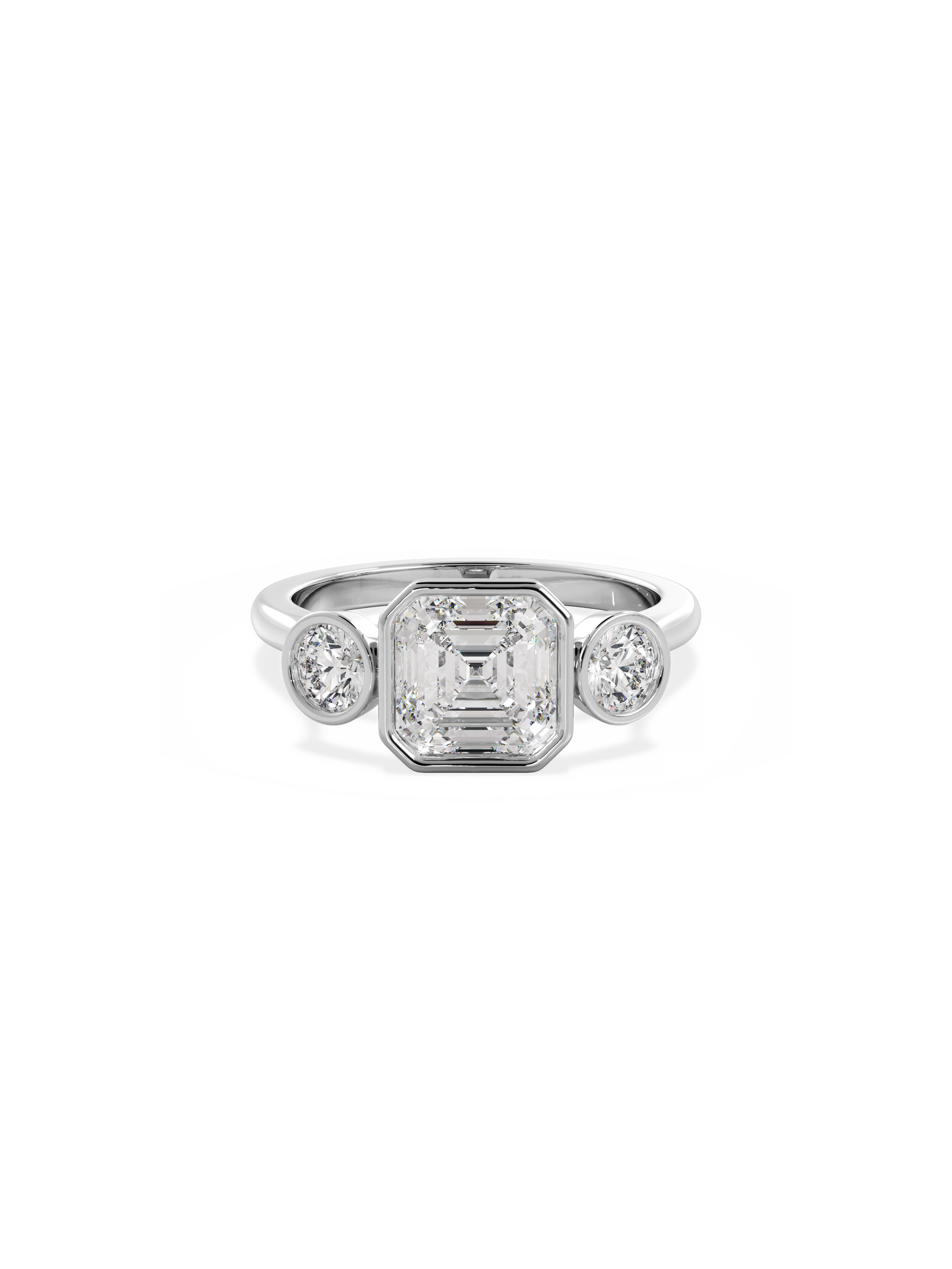 2 CT Round Three Stones Lab Grown Diamond Engagement Ring