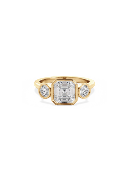 2 CT Round Three Stones Lab Grown Diamond Engagement Ring