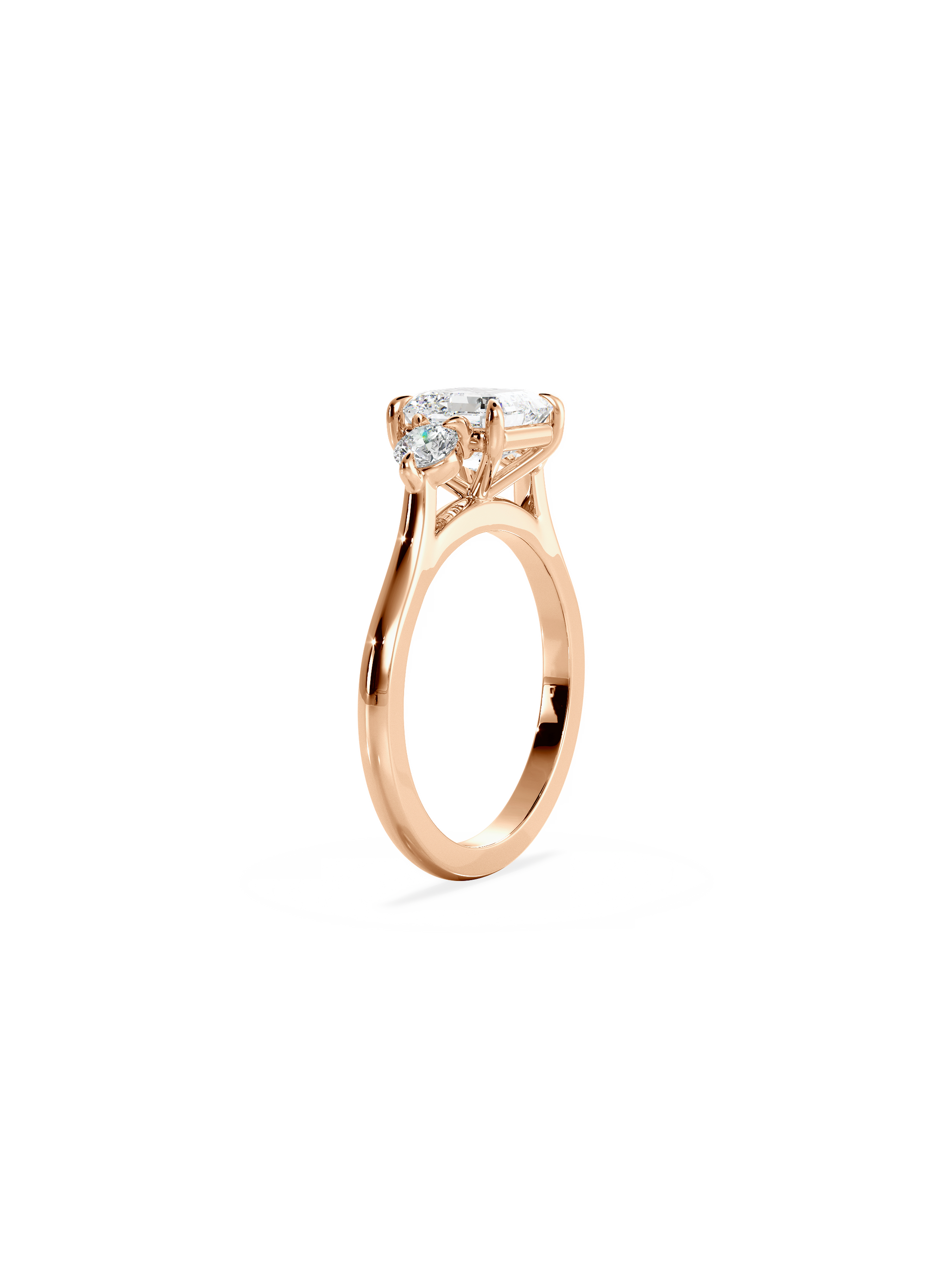 2 CT Round Three Stones Lab Grown Diamond Engagement Ring