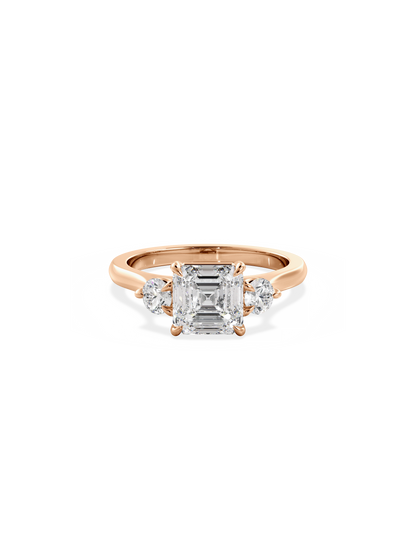 2 CT Round Three Stones Lab Grown Diamond Engagement Ring