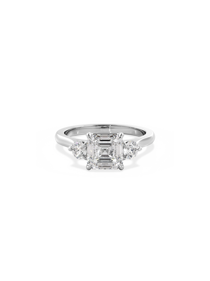 2 CT Round Three Stones Lab Grown Diamond Engagement Ring