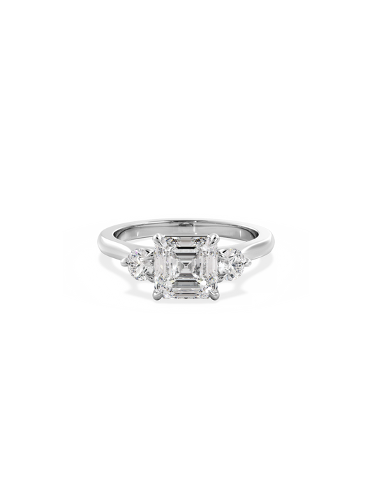 2 CT Round Three Stones Lab Grown Diamond Engagement Ring
