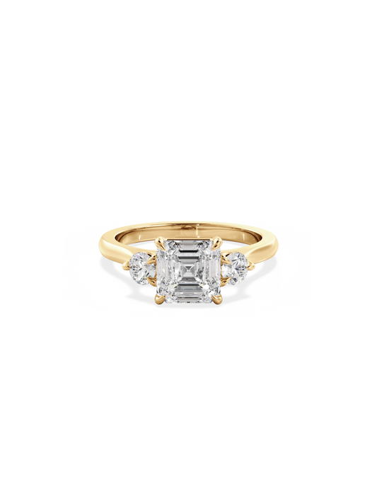 2 CT Round Three Stones Lab Grown Diamond Engagement Ring
