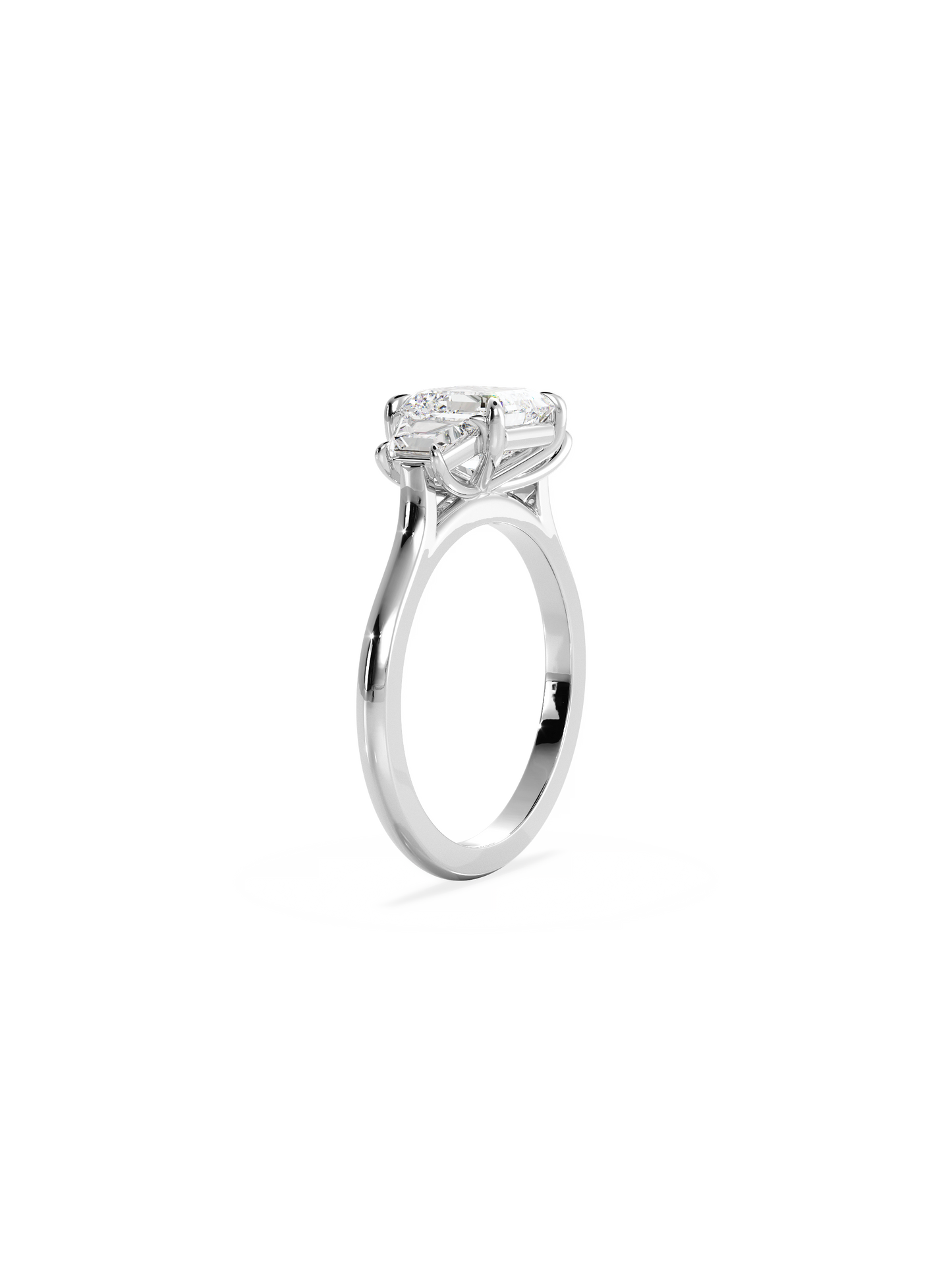 2 CT Round Three Stones Lab Grown Diamond Engagement Ring