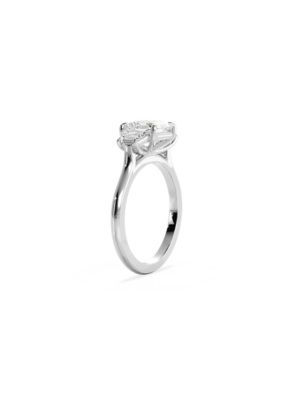 2 CT Round Three Stones Lab Grown Diamond Engagement Ring
