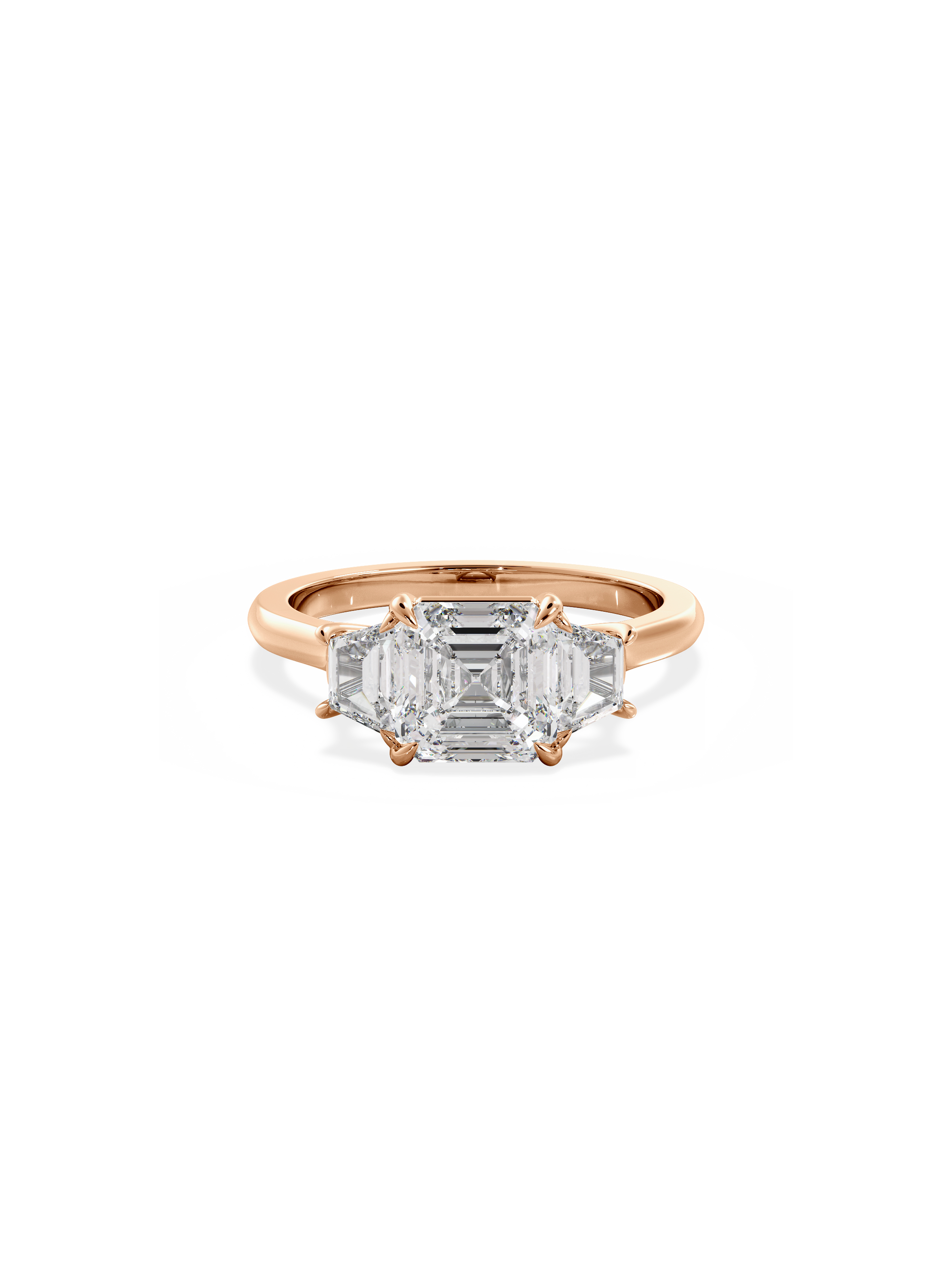 2 CT Round Three Stones Lab Grown Diamond Engagement Ring