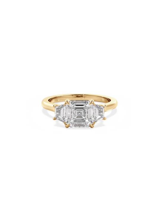 2 CT Round Three Stones Lab Grown Diamond Engagement Ring