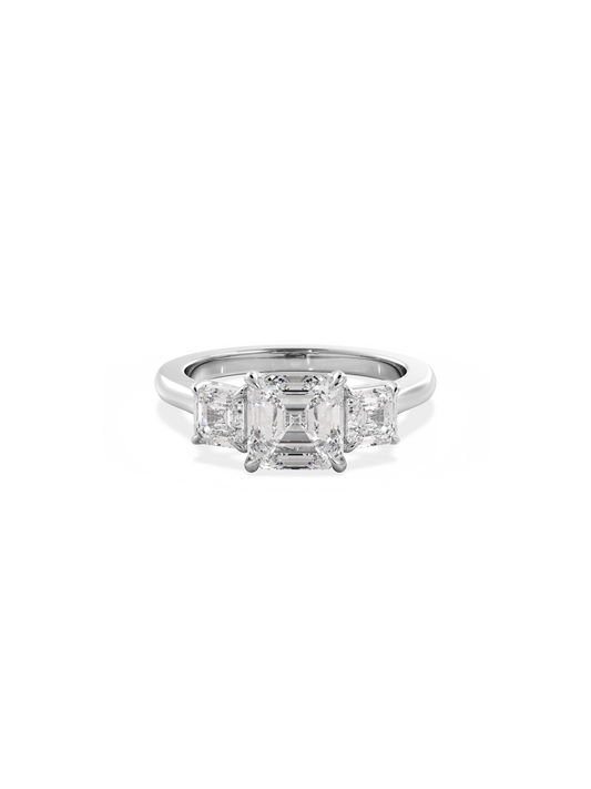 2 CT Round Three Stones Lab Grown Diamond Engagement Ring