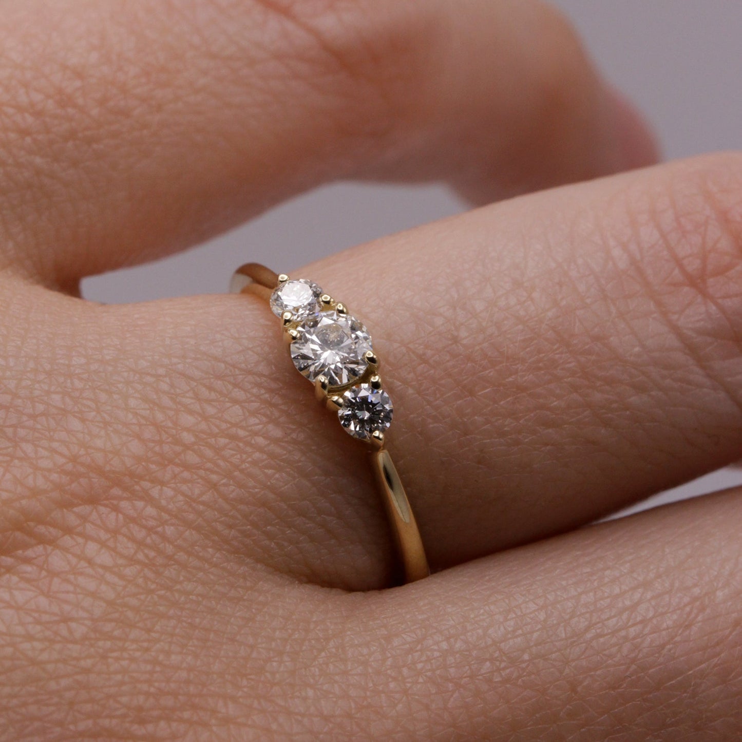 2 CT Round Three Stones Lab Grown Diamond Engagement Ring