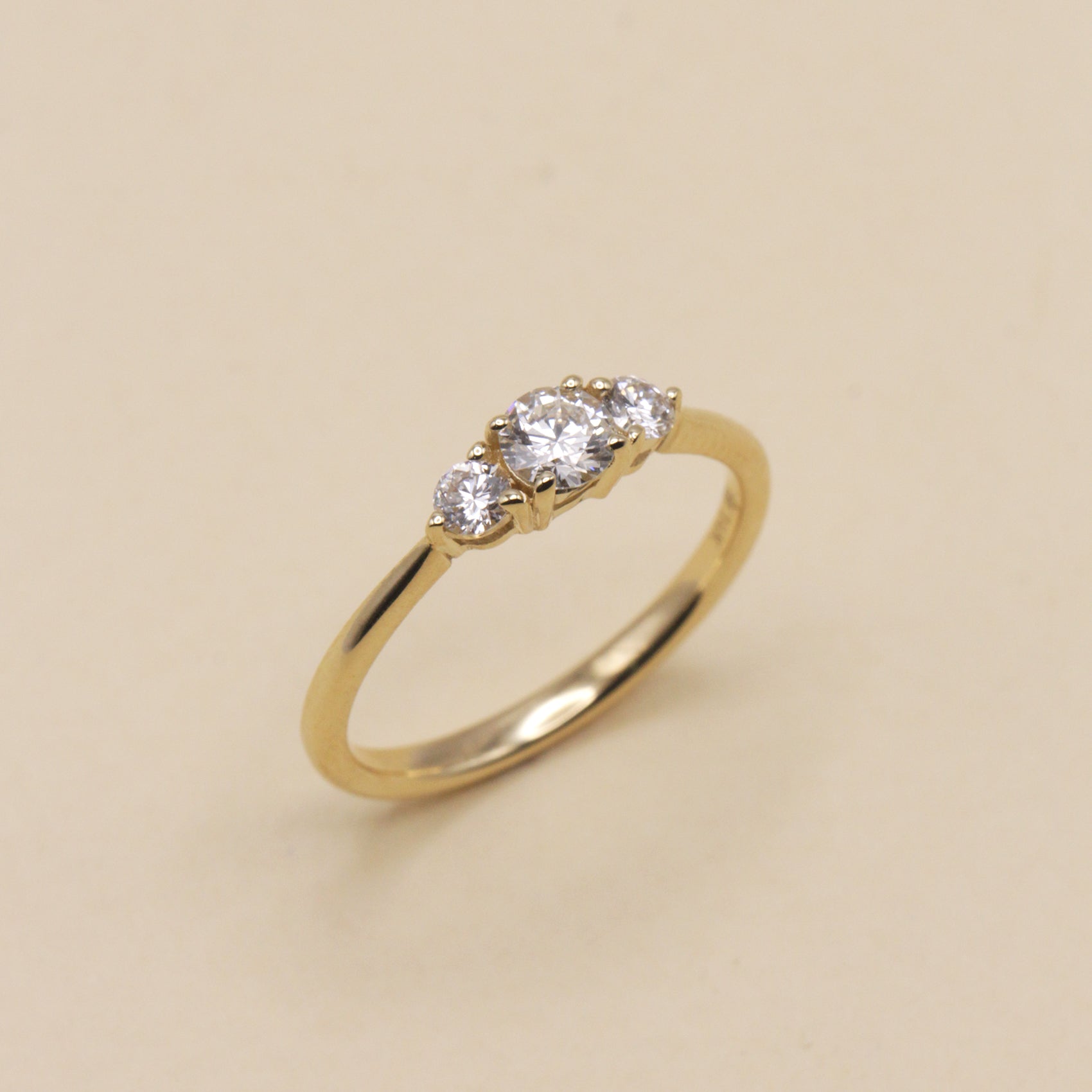 2 CT Round Three Stones Lab Grown Diamond Engagement Ring