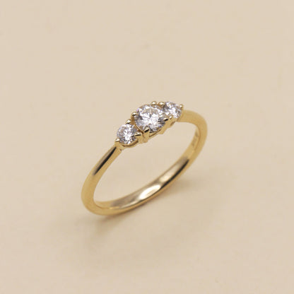 2 CT Round Three Stones Lab Grown Diamond Engagement Ring