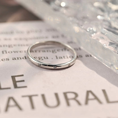 0.2 TCW Round Cut Moissanite Bridal Wedding Band 1