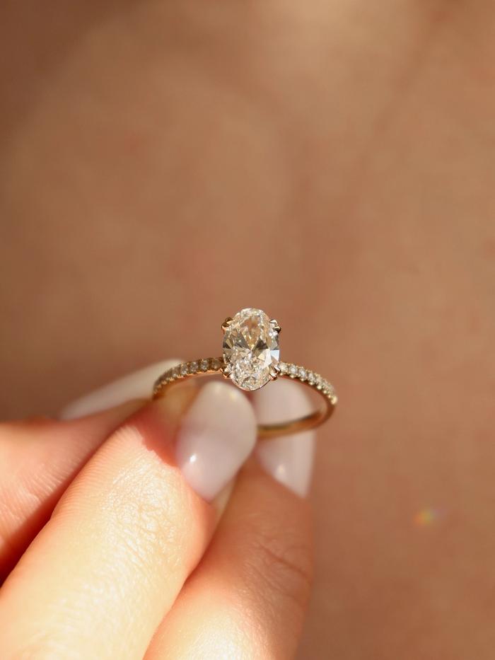 Marquise Cut Cluster Styled Lab Grown Diamond Engagement Ring
