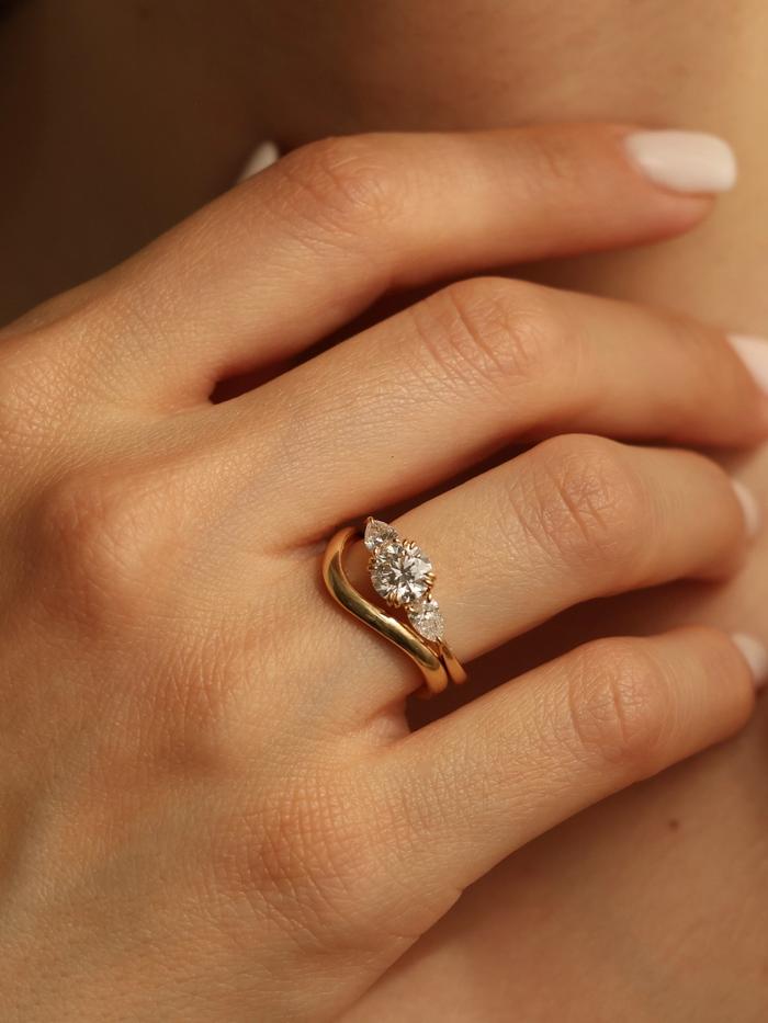 Marquise Cut Cluster Styled Lab Grown Diamond Engagement Ring