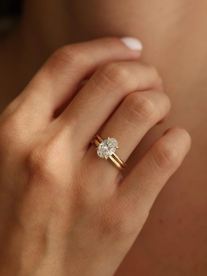 Marquise Cut Cluster Styled Lab Grown Diamond Engagement Ring