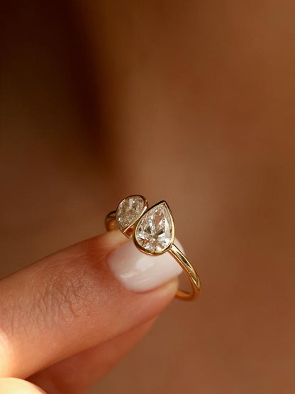 Marquise Cut Cluster Styled Lab Grown Diamond Engagement Ring