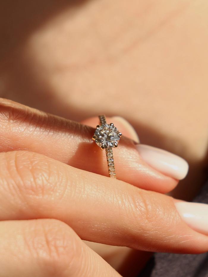Marquise Cut Cluster Styled Lab Grown Diamond Engagement Ring