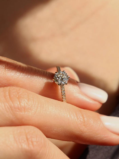 Marquise Cut Cluster Styled Lab Grown Diamond Engagement Ring