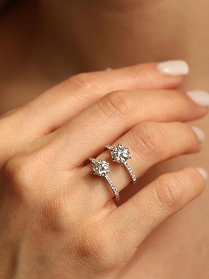 Marquise Cut Cluster Styled Lab Grown Diamond Engagement Ring