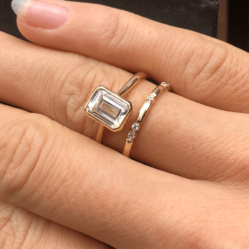 2 CT Round Three Stones Lab Grown Diamond Engagement Ring