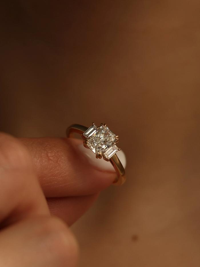 Marquise Cut Cluster Styled Lab Grown Diamond Engagement Ring