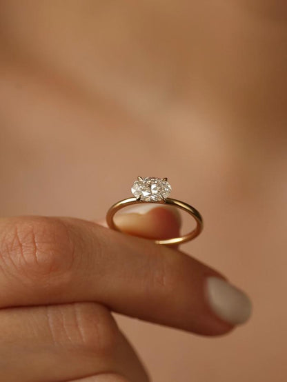 Marquise Cut Cluster Styled Lab Grown Diamond Engagement Ring