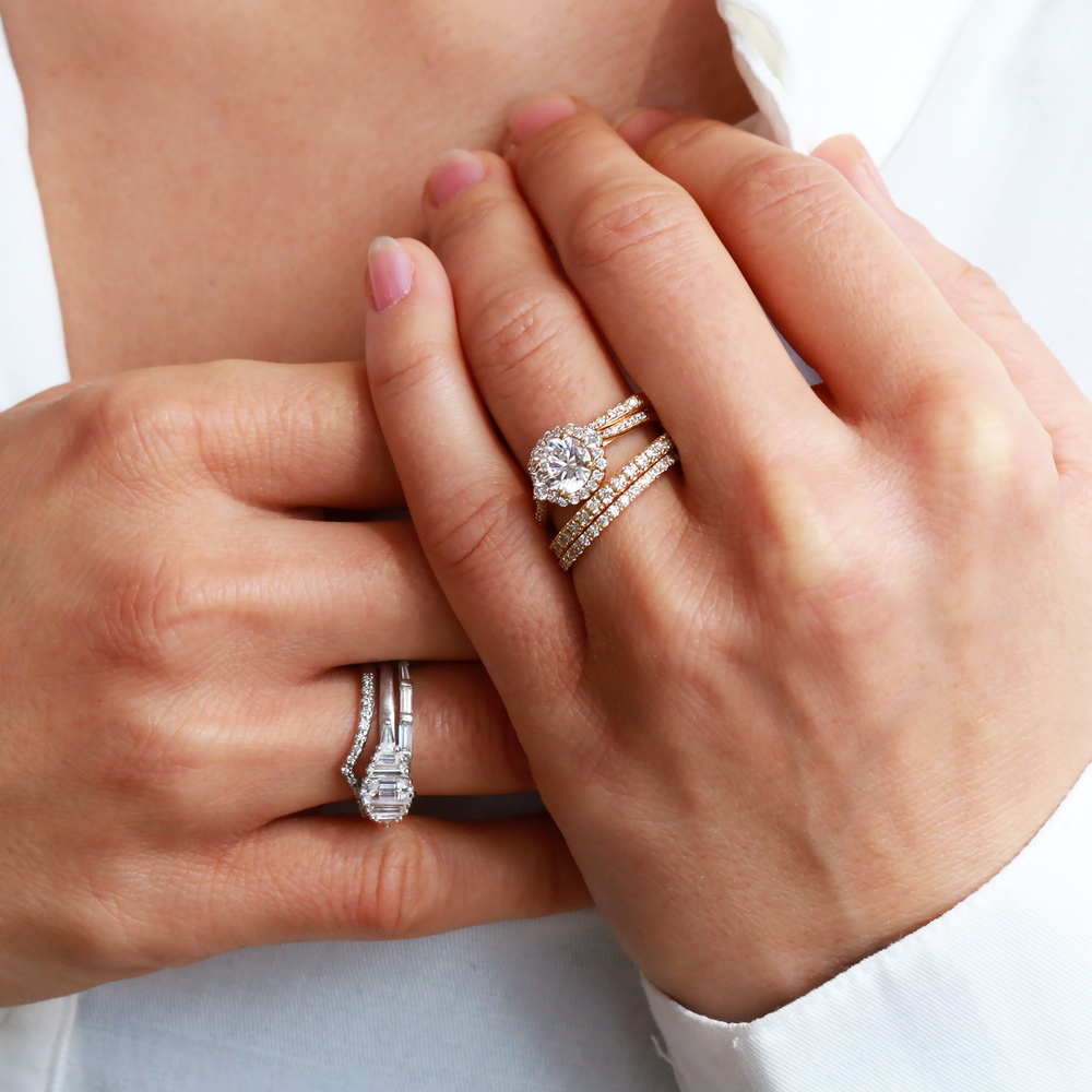 2 CT Round Three Stones Lab Grown Diamond Engagement Ring