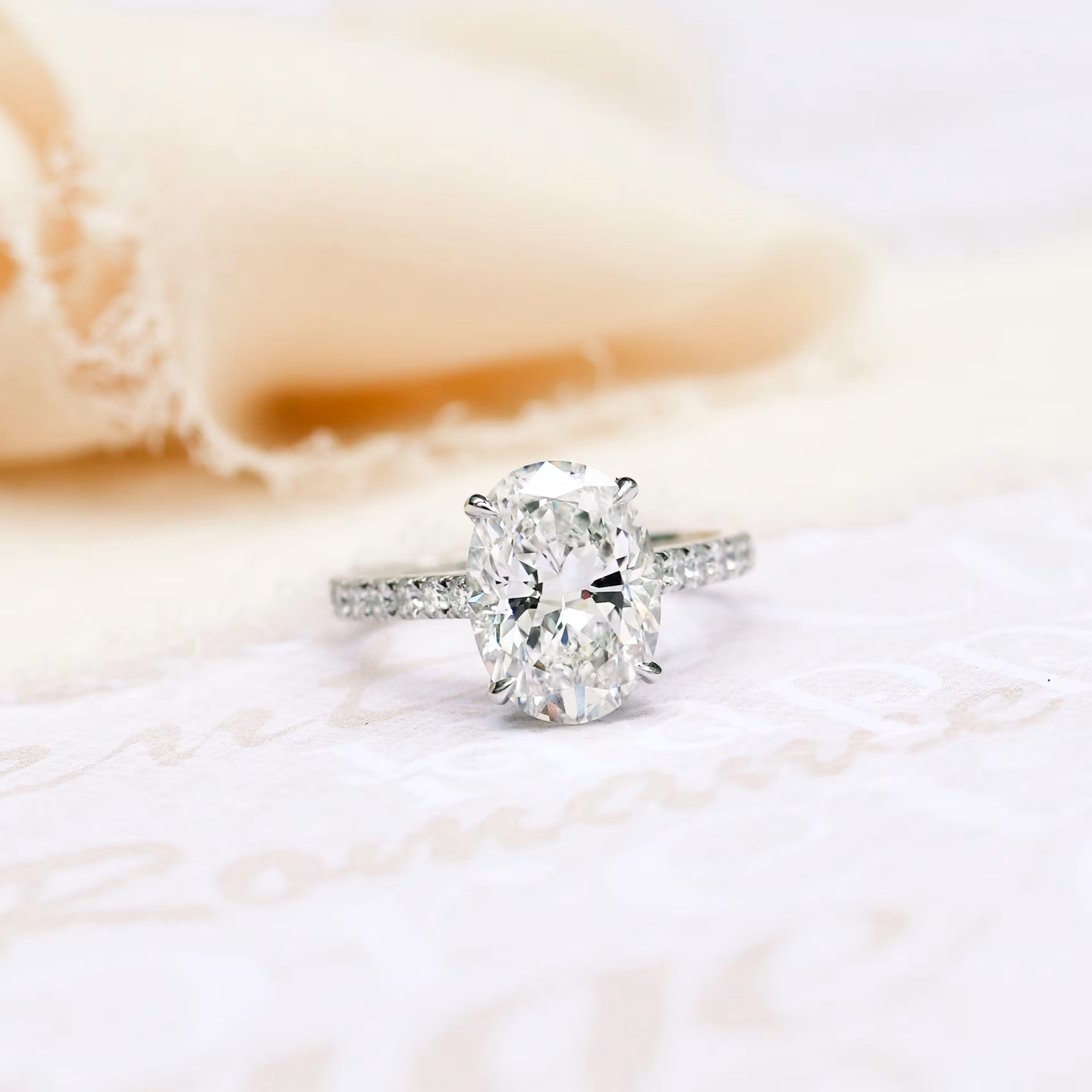 Marquise Cut Cluster Styled Lab Grown Diamond Engagement Ring
