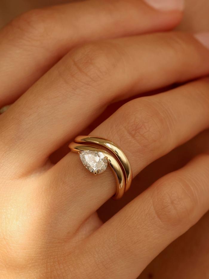 Marquise Cut Cluster Styled Lab Grown Diamond Engagement Ring