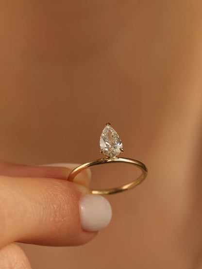 Marquise Cut Cluster Styled Lab Grown Diamond Engagement Ring