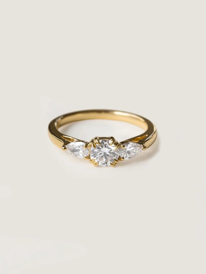 Marquise Cut Cluster Styled Lab Grown Diamond Engagement Ring