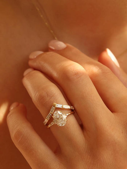 Marquise Cut Cluster Styled Lab Grown Diamond Engagement Ring