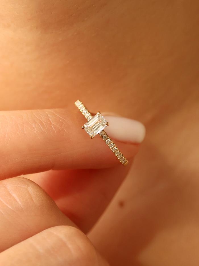 Marquise Cut Cluster Styled Lab Grown Diamond Engagement Ring