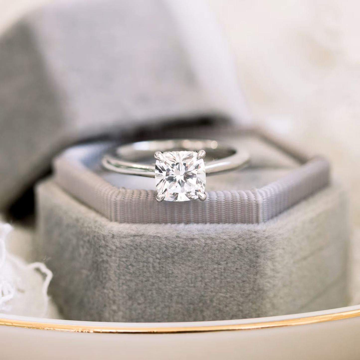 Marquise Cut Cluster Styled Lab Grown Diamond Engagement Ring