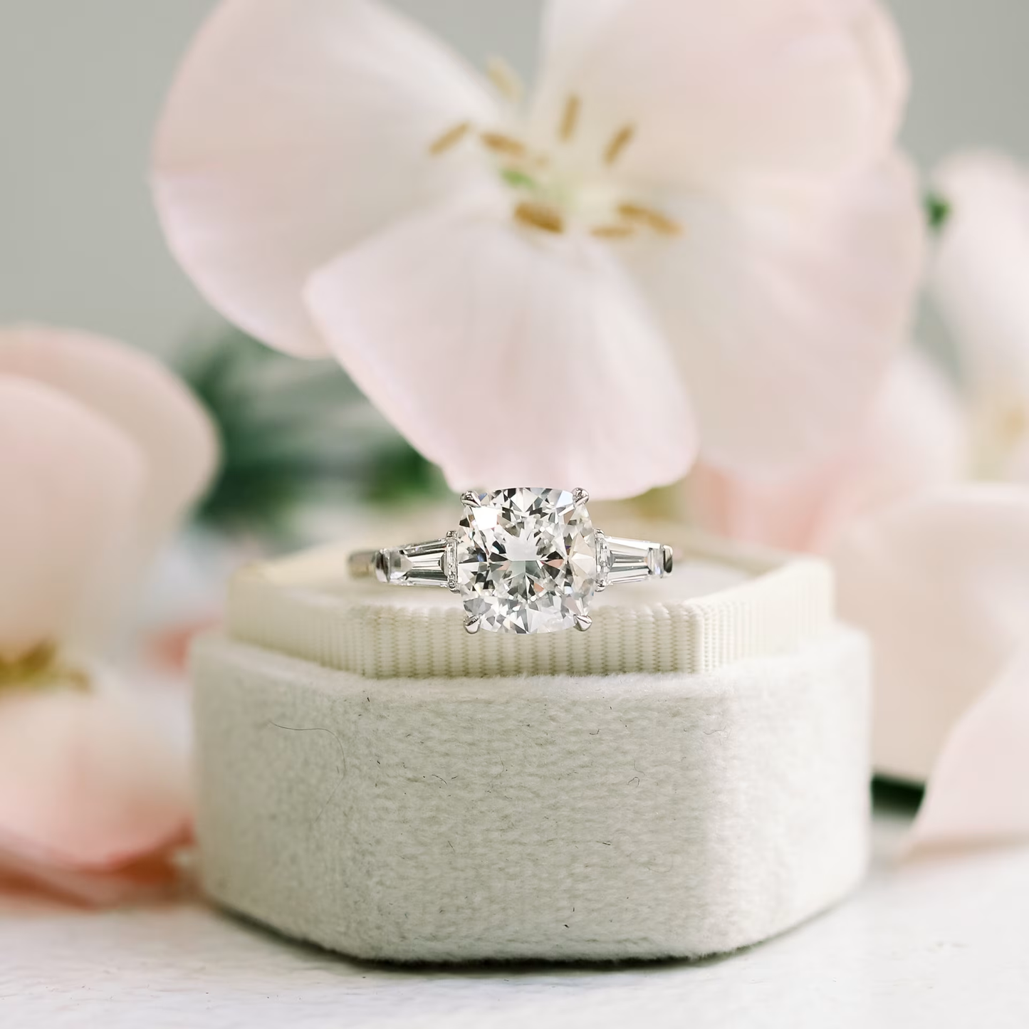 Marquise Cut Cluster Styled Lab Grown Diamond Engagement Ring