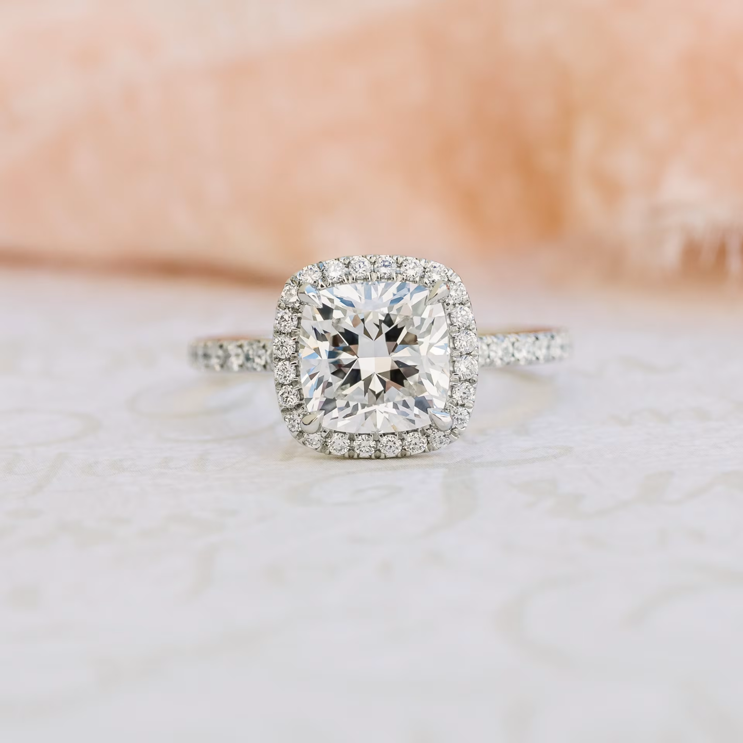 Marquise Cut Cluster Styled Lab Grown Diamond Engagement Ring