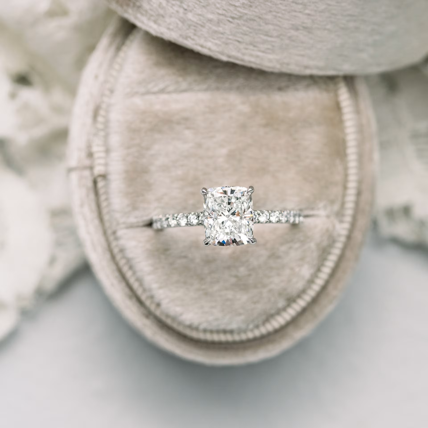 Marquise Cut Cluster Styled Lab Grown Diamond Engagement Ring
